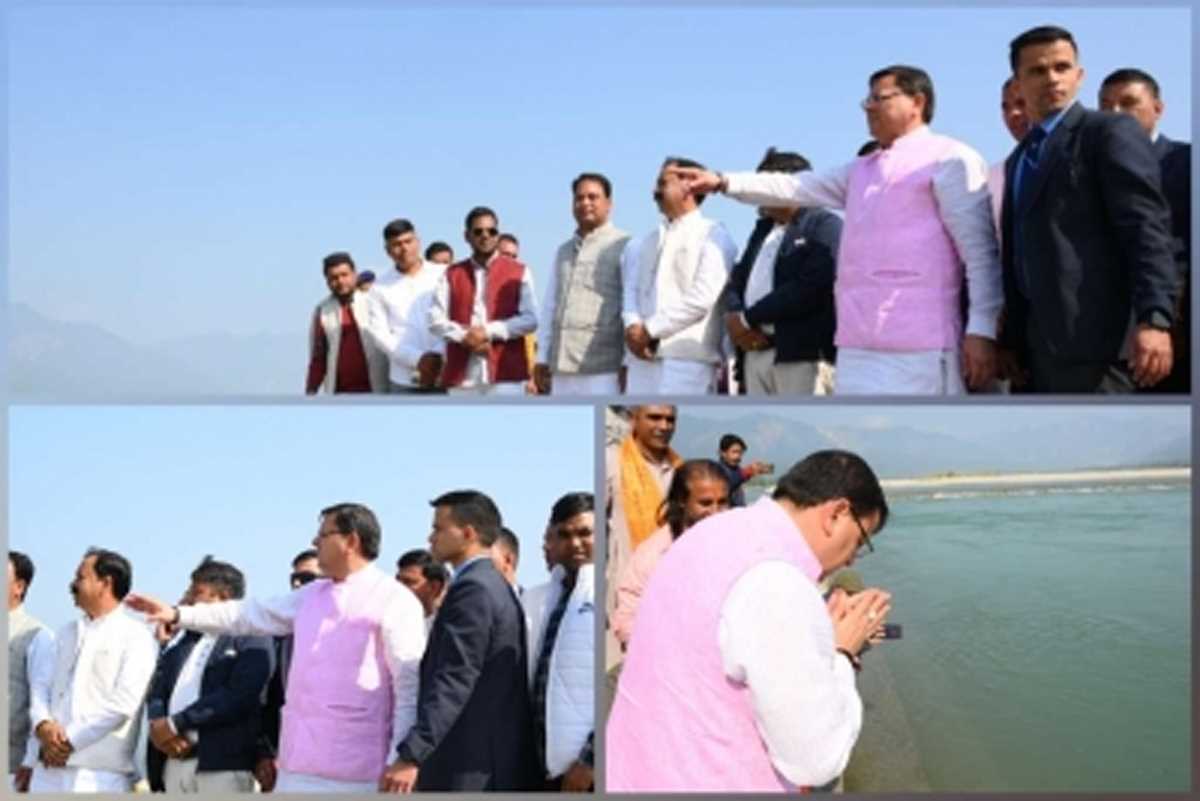 सीएम धामी ने टनकपुर स्थित शारदा घाट पहुंचकर बाढ़ नियंत्रण कार्यों का किया स्थलीय निरीक्षण